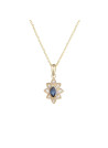 Pendentif enor jaune 9k, serti de 2 saphirs 0,21 et 8 diamants HP1 0,044 carat