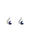 Boucles d'oreilles Or Blanc Diamant et Saphir