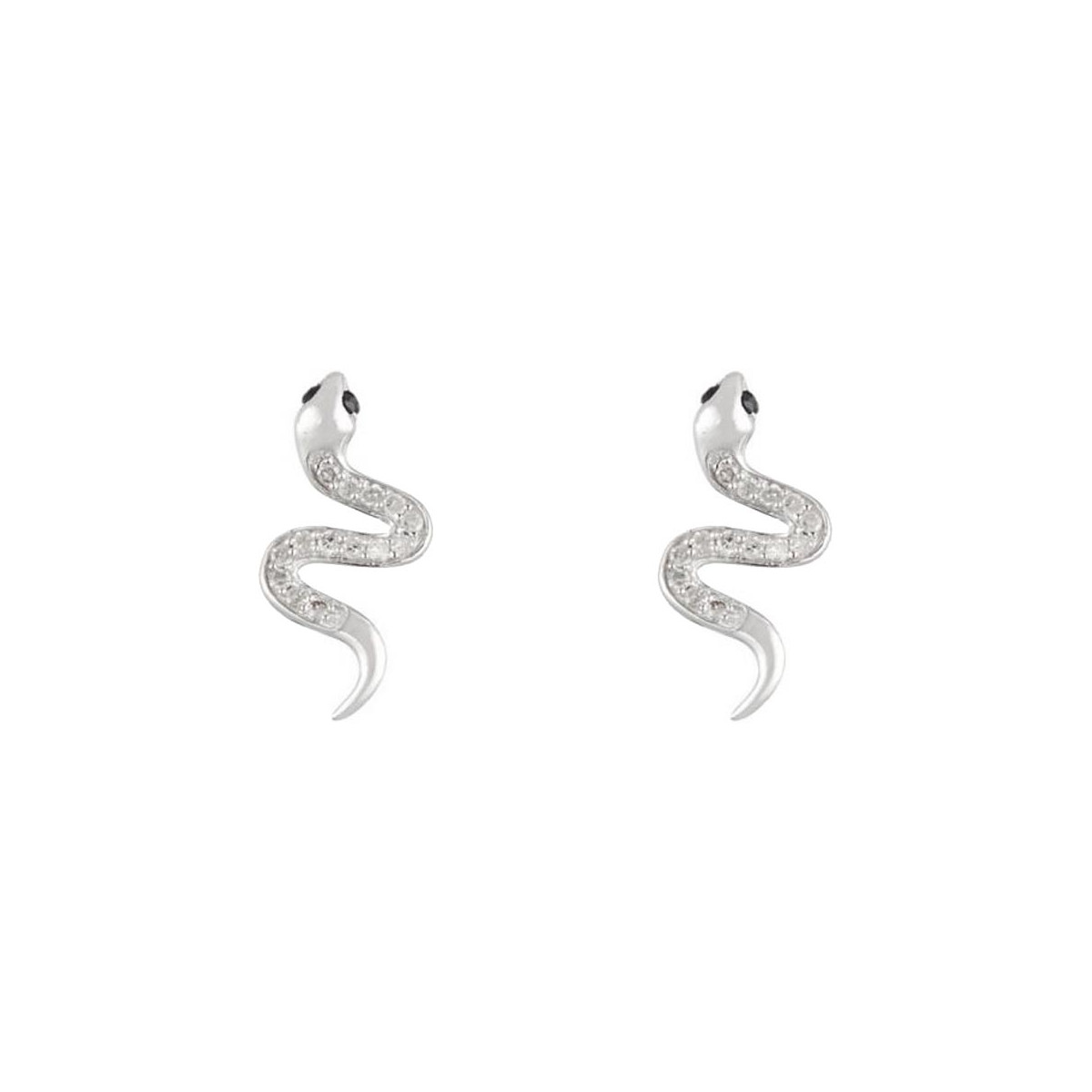 Boucles d'oreilles Serpent Or Blanc et Diamant Boucles d'oreilles "Virgilia" Or blanc et Diamant