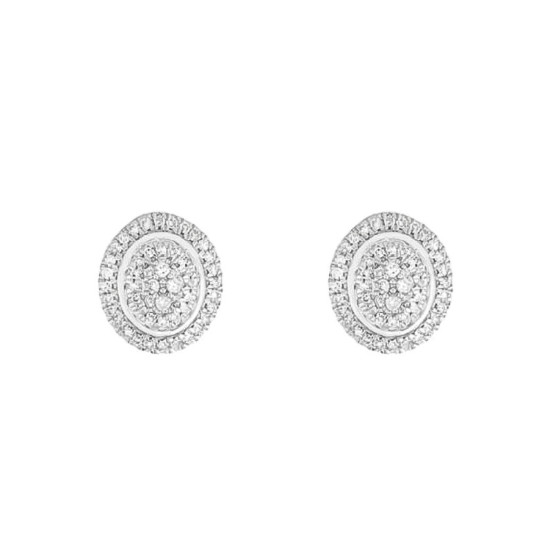 Boucles d'oreilles "Mélinda" Or blanc et Diamant