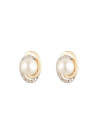 Boucles d'oreilles Or Jaune Diamant et Perle