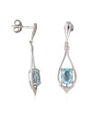 Boucles d'Oreilles "Brillants Topaze" Or et Diamants