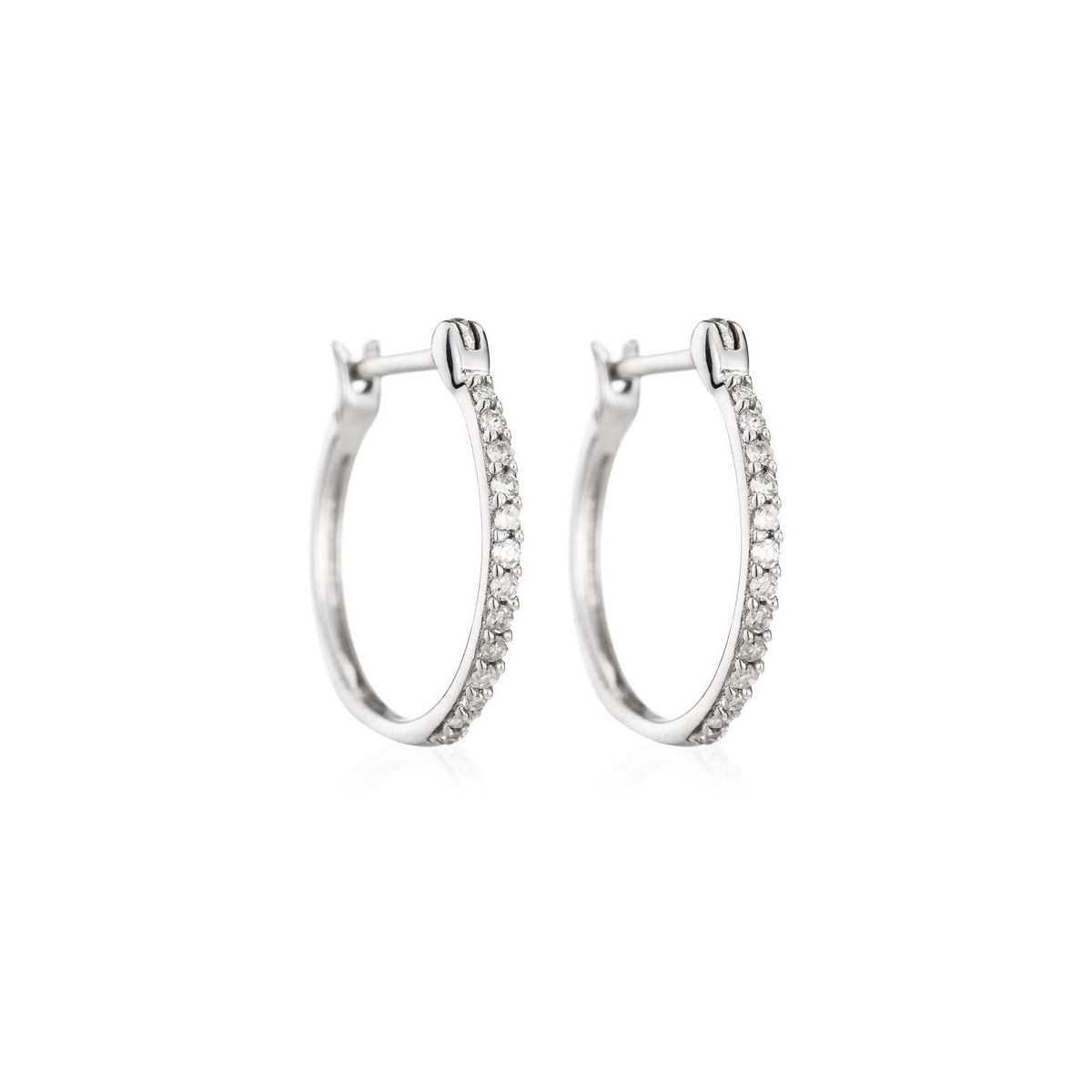 Boucles d'oreilles "Créoles sublimes" Or et Diamants Boucles d'oreilles "Fusionnelle" Or blanc et Diamant