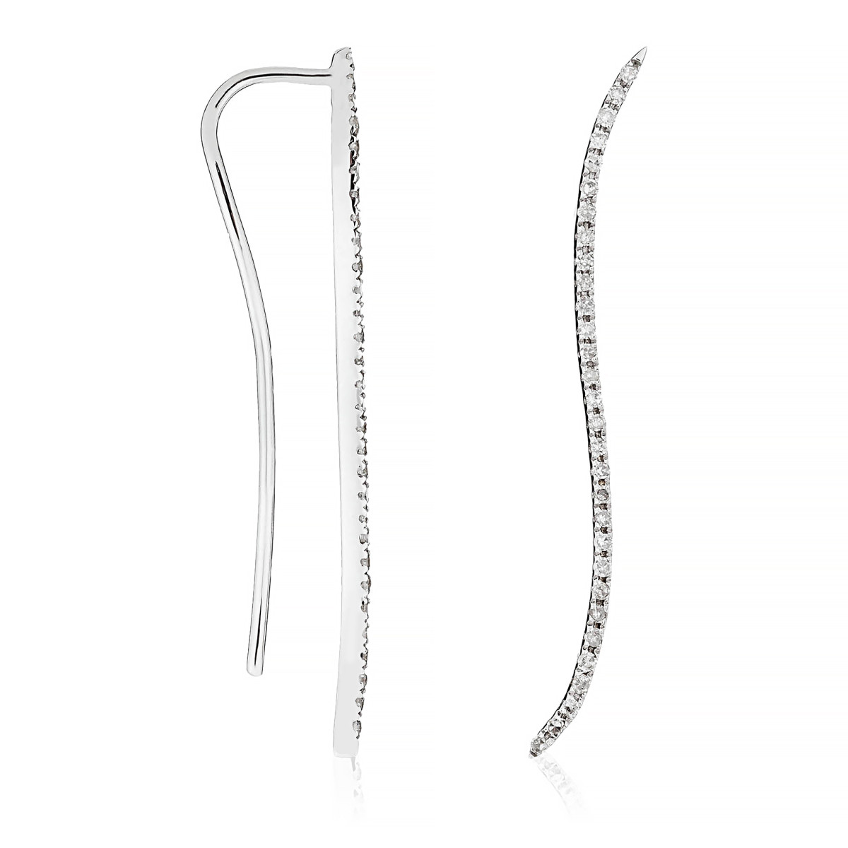 Boucles d'oreilles "Vagues de diamants" Or et Diamants Boucles d'oreilles "Ma Charmeuse" Or blanc et Diamant