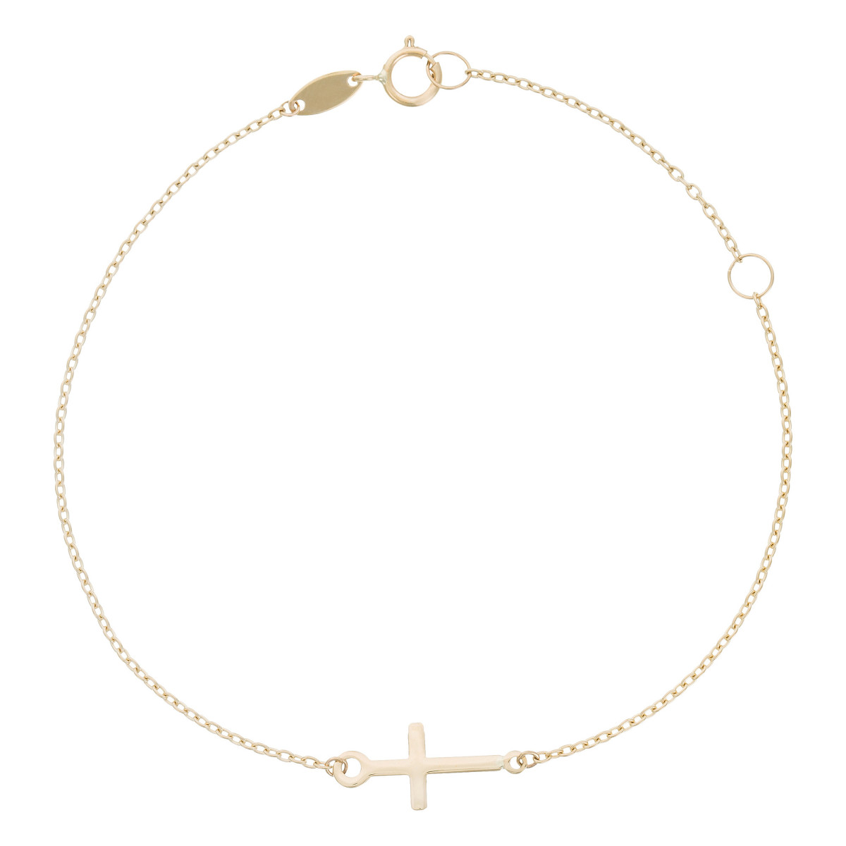 Bracelet"Croix confiance" Or Jaune Bracelet petite croix