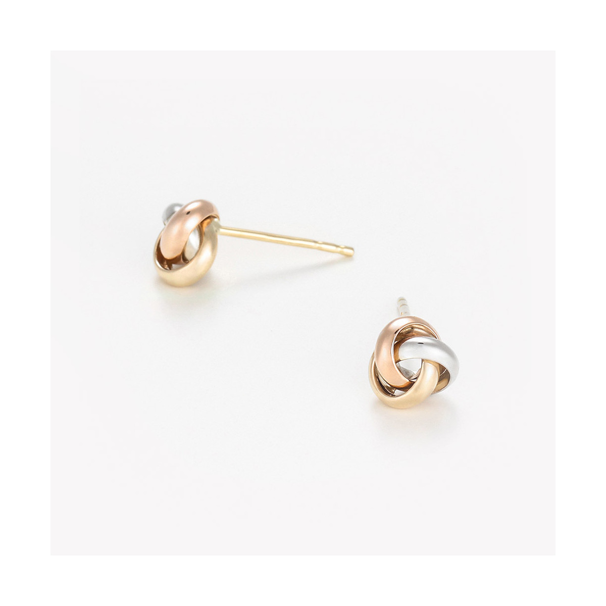 Boucles d'oreilles or tricolore "Noeud tricolore" Boucles d'oreilles "Anagramme" Or tricolore
