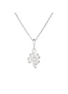 Pendentif Or Blanc et oxydes de zirconium"Petit Trèfle" + chaîne argent offerte
