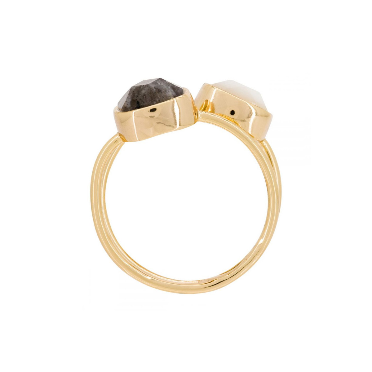 Bague doré "Jovanni" Labradorite et nacre Bague "Calenda" Labradorite et Nacre Laiton doré