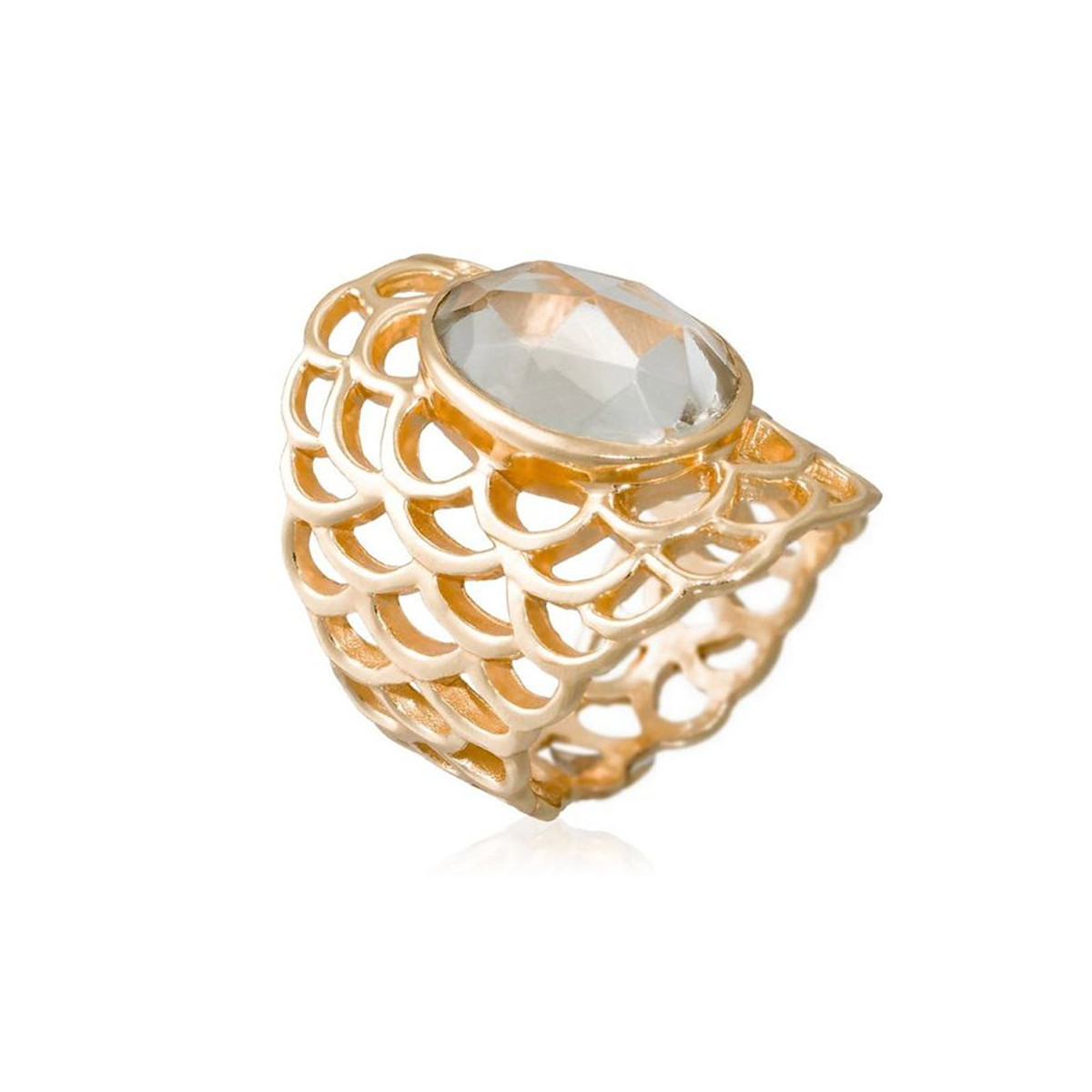 Bague "Exalta" Améthyste verte Laiton doré
