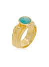 Bague doré "Flora" Amazonite