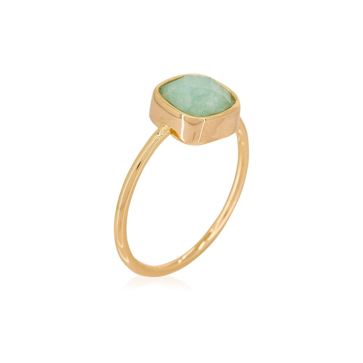 Bague "Arcadia" Amazonite verte Laiton doré