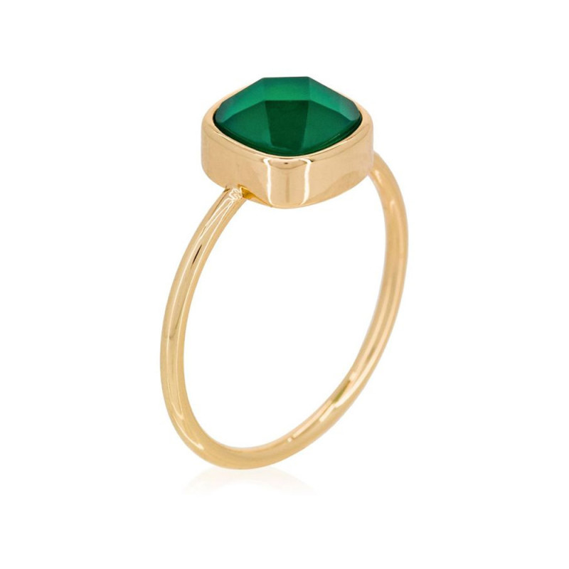 Bague dorée  Ella  Agate verte
