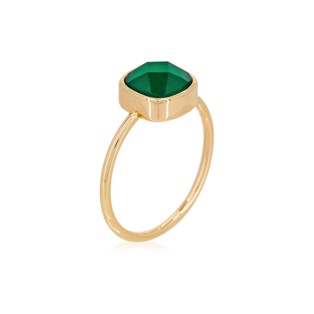 Bague doré "Ella" Agate verte Bague "Arcadia" Agate verte Laiton doré