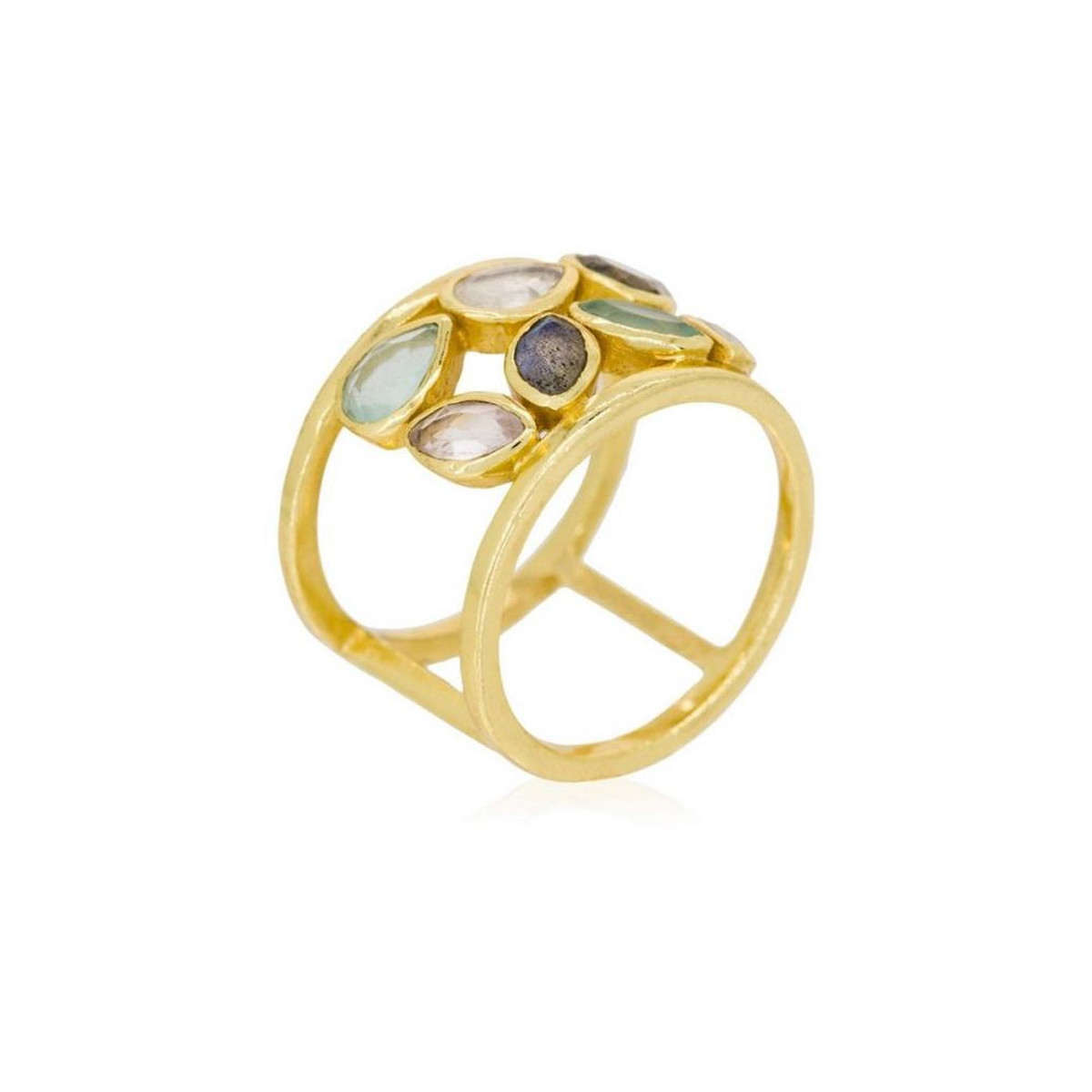 Bague doré "Débora" Bague Debora Quartz rose Laiton doré "Eclipser"