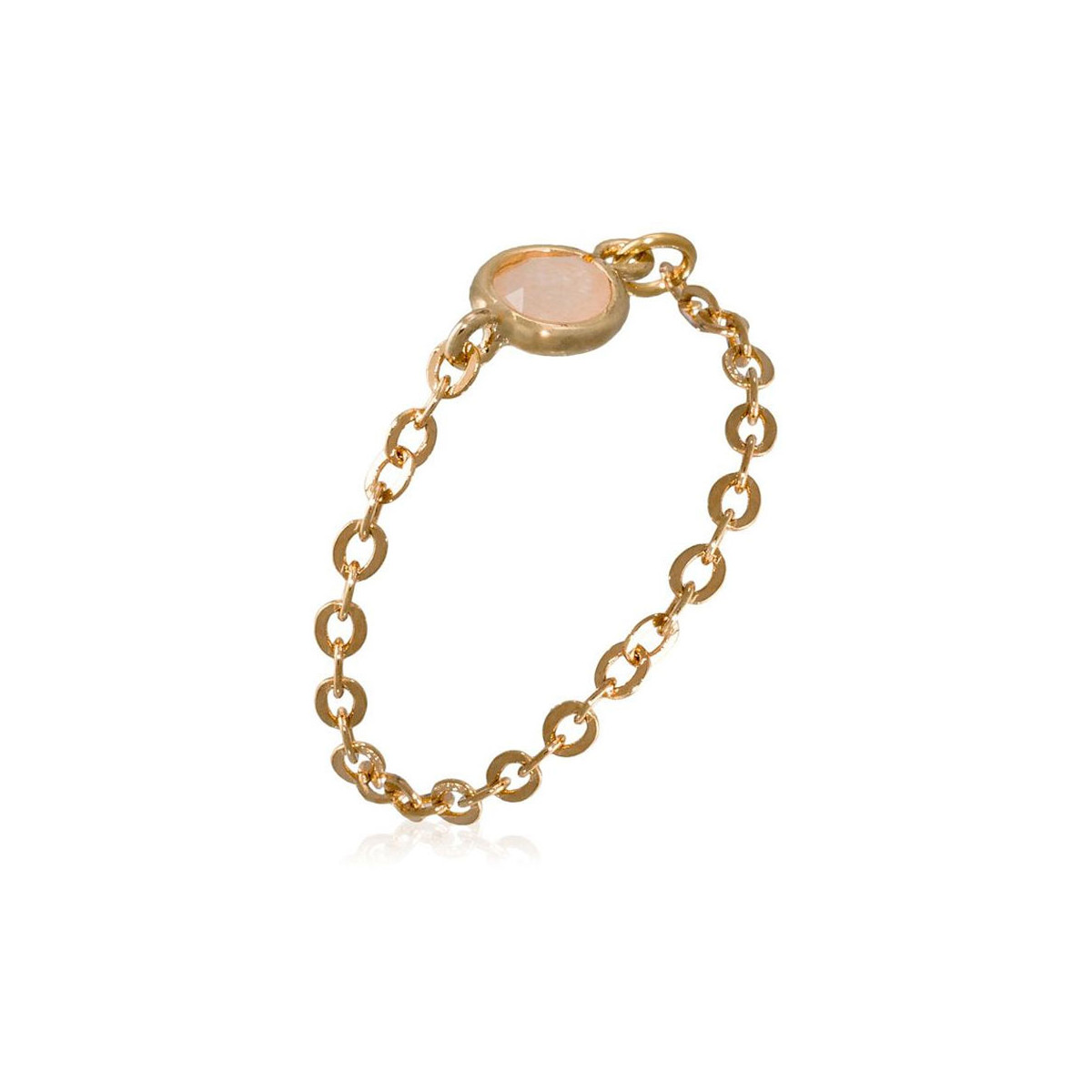 Bague "Fugitive" Aventurine rose Laiton doré