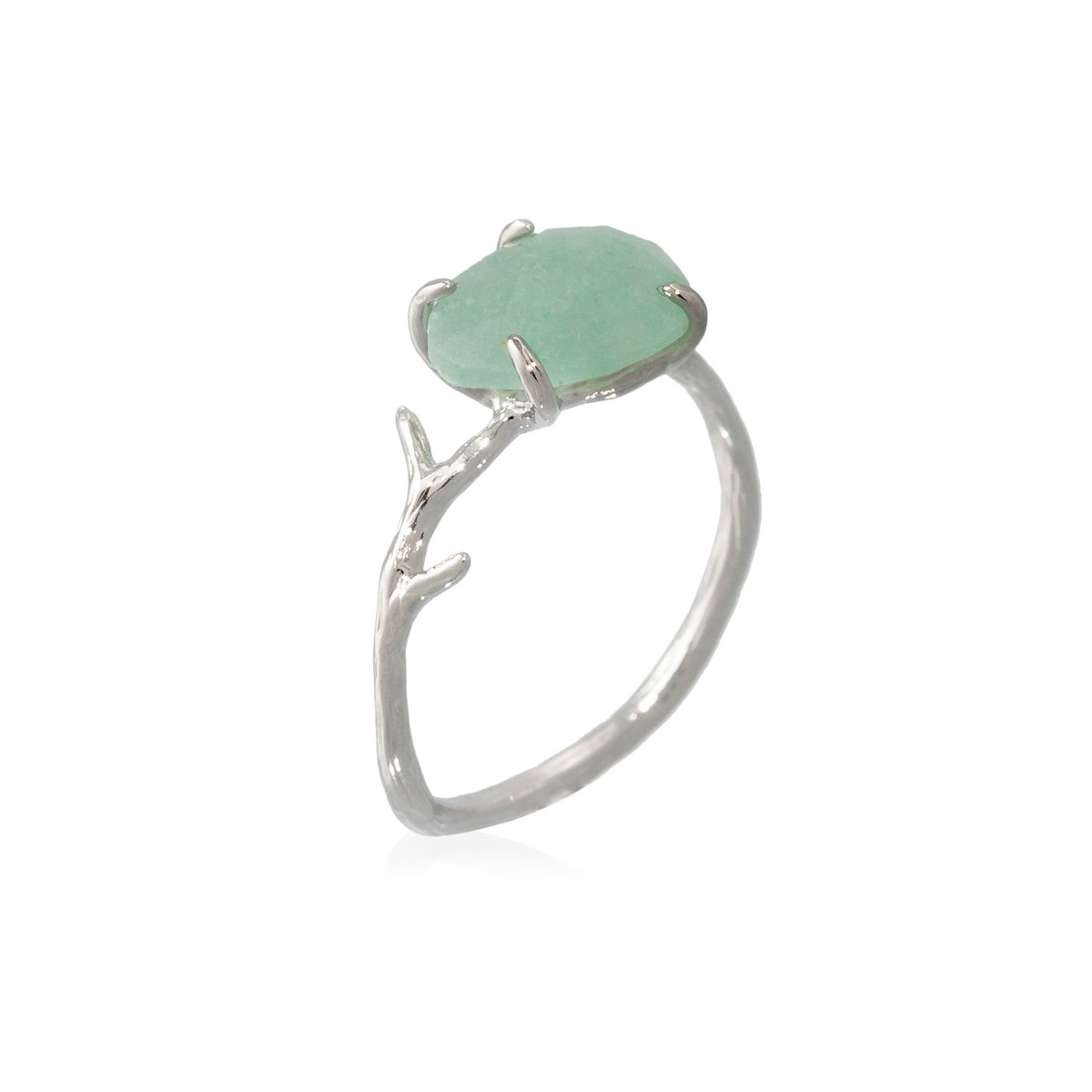 Bague argenté "Lily" Aventurine verte Bague "Galaxie" Aventurine verte Laiton