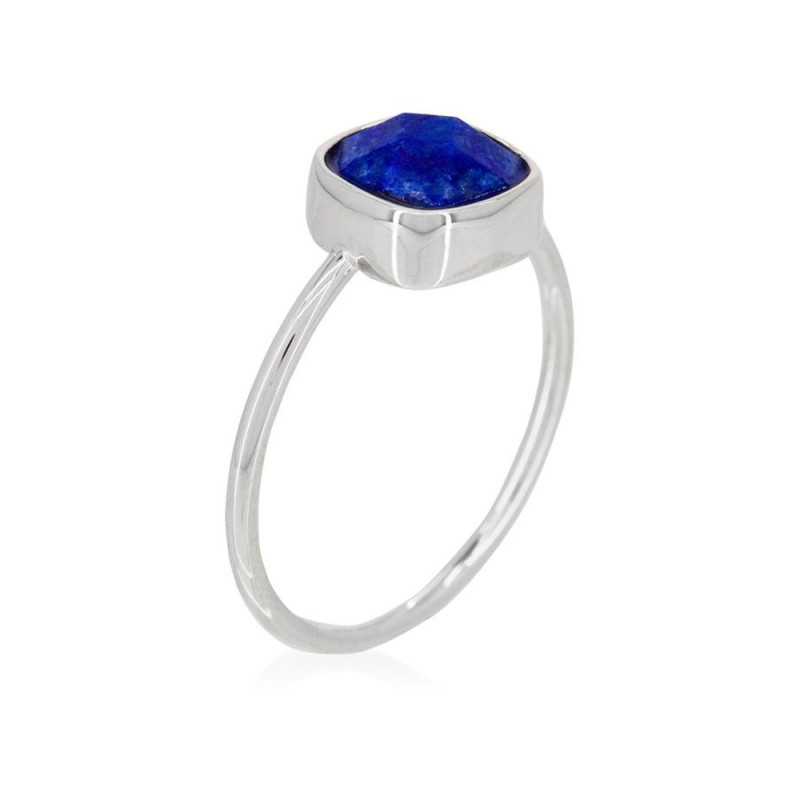 Bague argentée  Ella  Lapis bleue