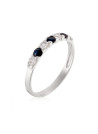 Bague Alliance "Saphir sacré" Or blanc saphir mélangeant bleu et blanc