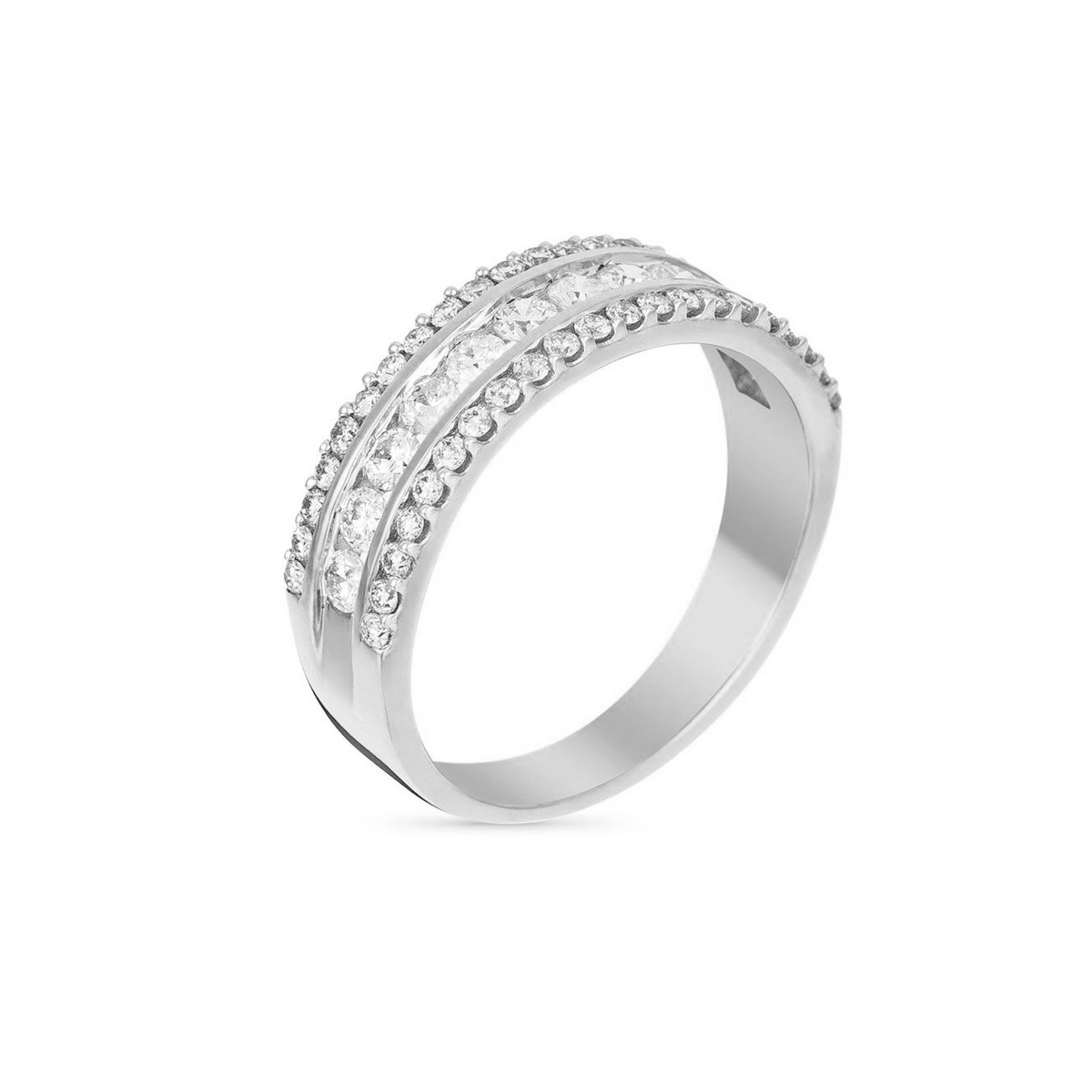 Bague Alliance "Désir" Or blanc et Diamants Bague "Amour Solaire" Or blanc et Diamant