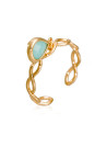 Bague ajustable doré "Athéna" Amazonite verte