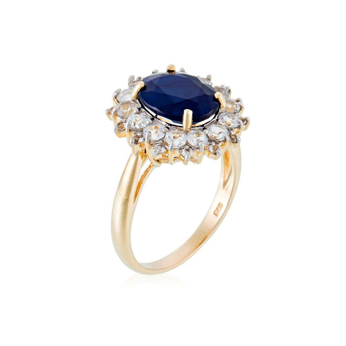 Bague "Soleil Bleu" Or jaune