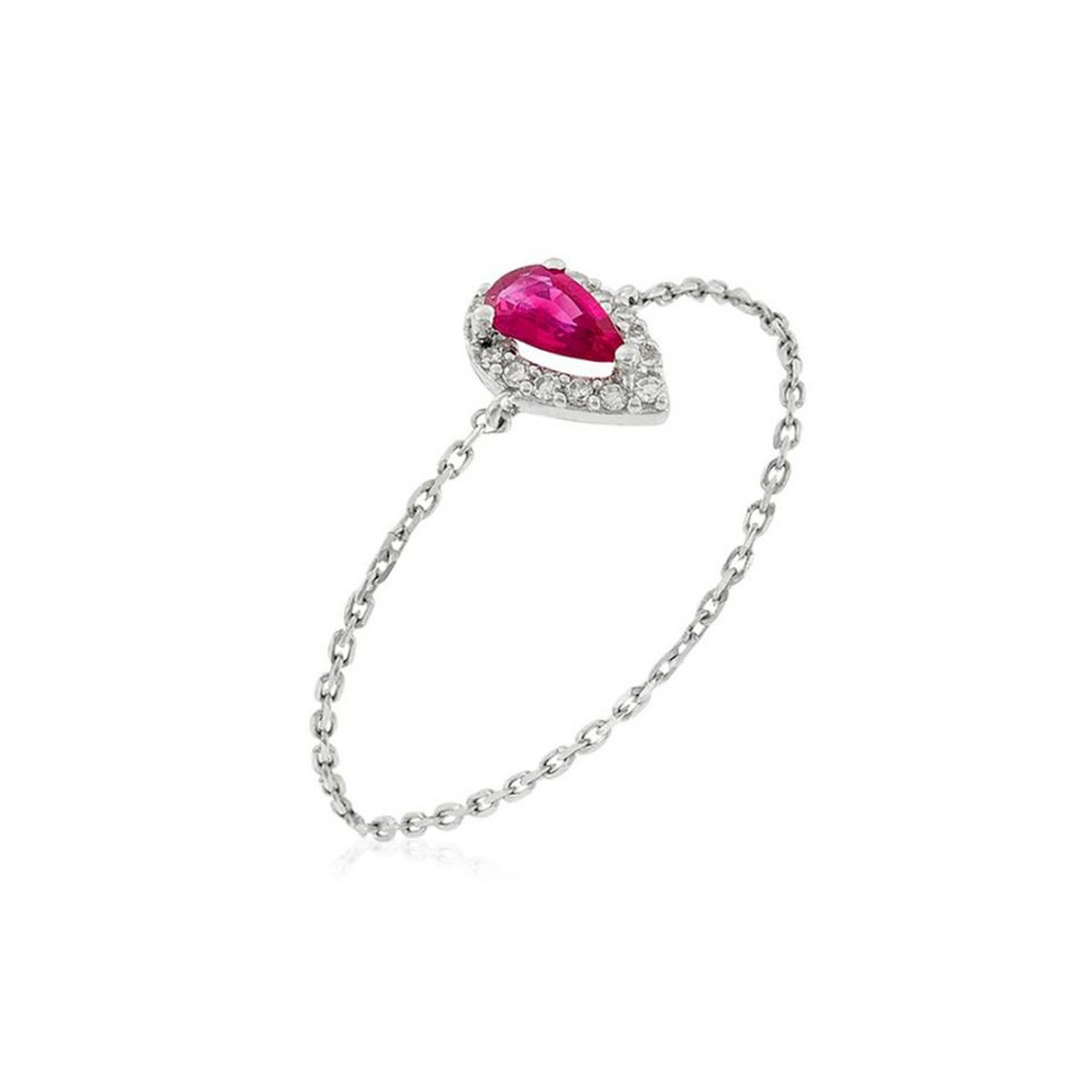 Bague "Rubis" Or blanc et Diamants Bague "Ambrée" Or blanc et Rubis