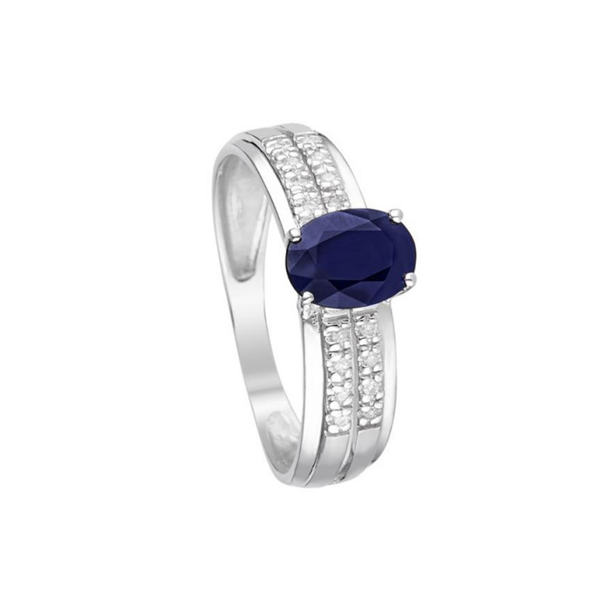 Bague "Rimatara Saphir" Or blanc et Diamants Bague "Gabrielle" Or blanc et Saphir