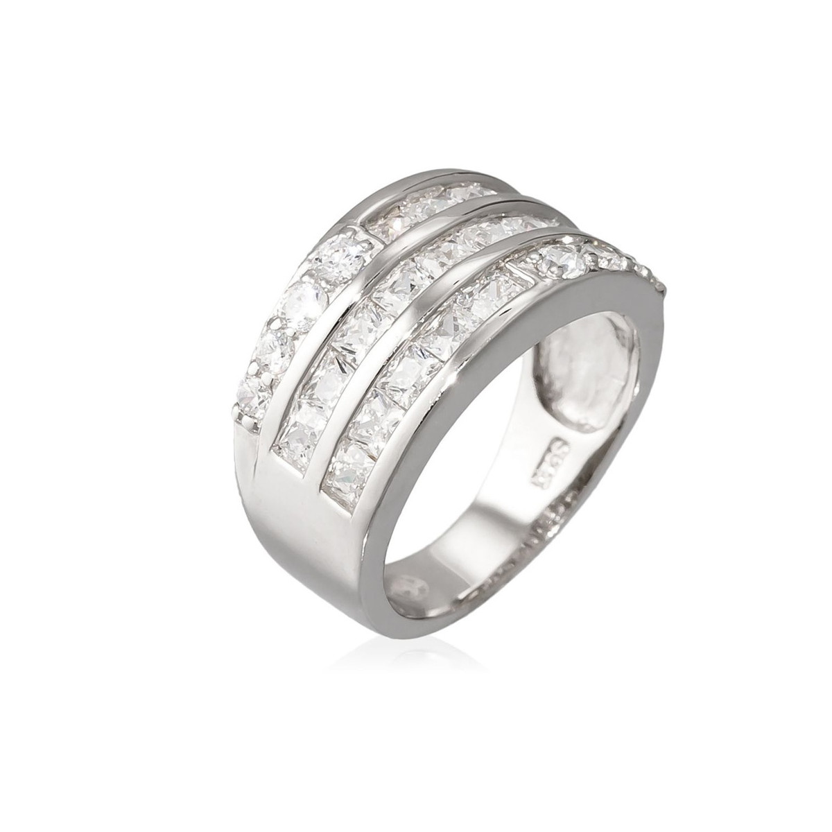 Bague "Rails lumineux" Argent 925