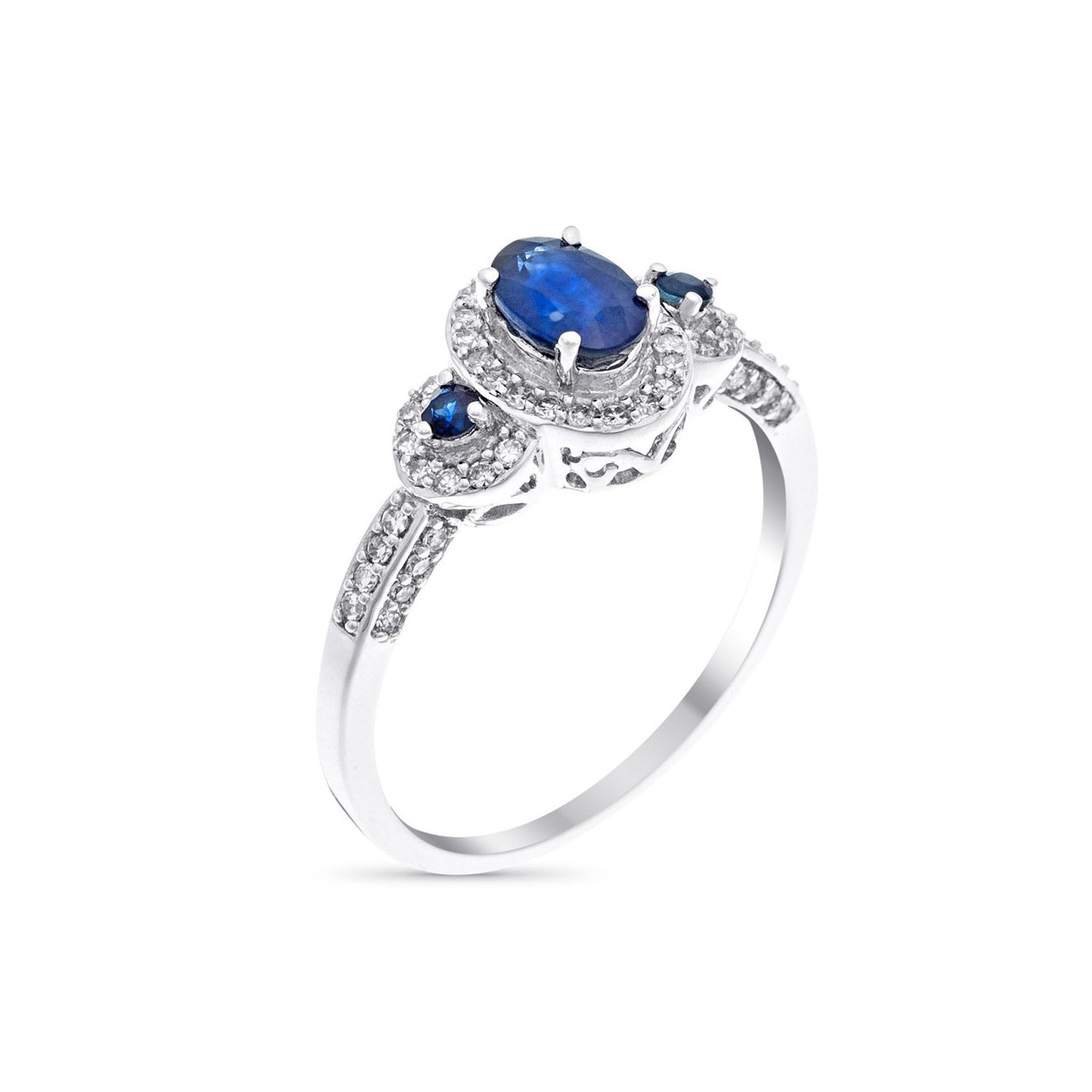 Bague "Les Mots Bleus Saphir" Or blanc et Diamants Bague "Amour Envoûtant" Or blanc et Saphir