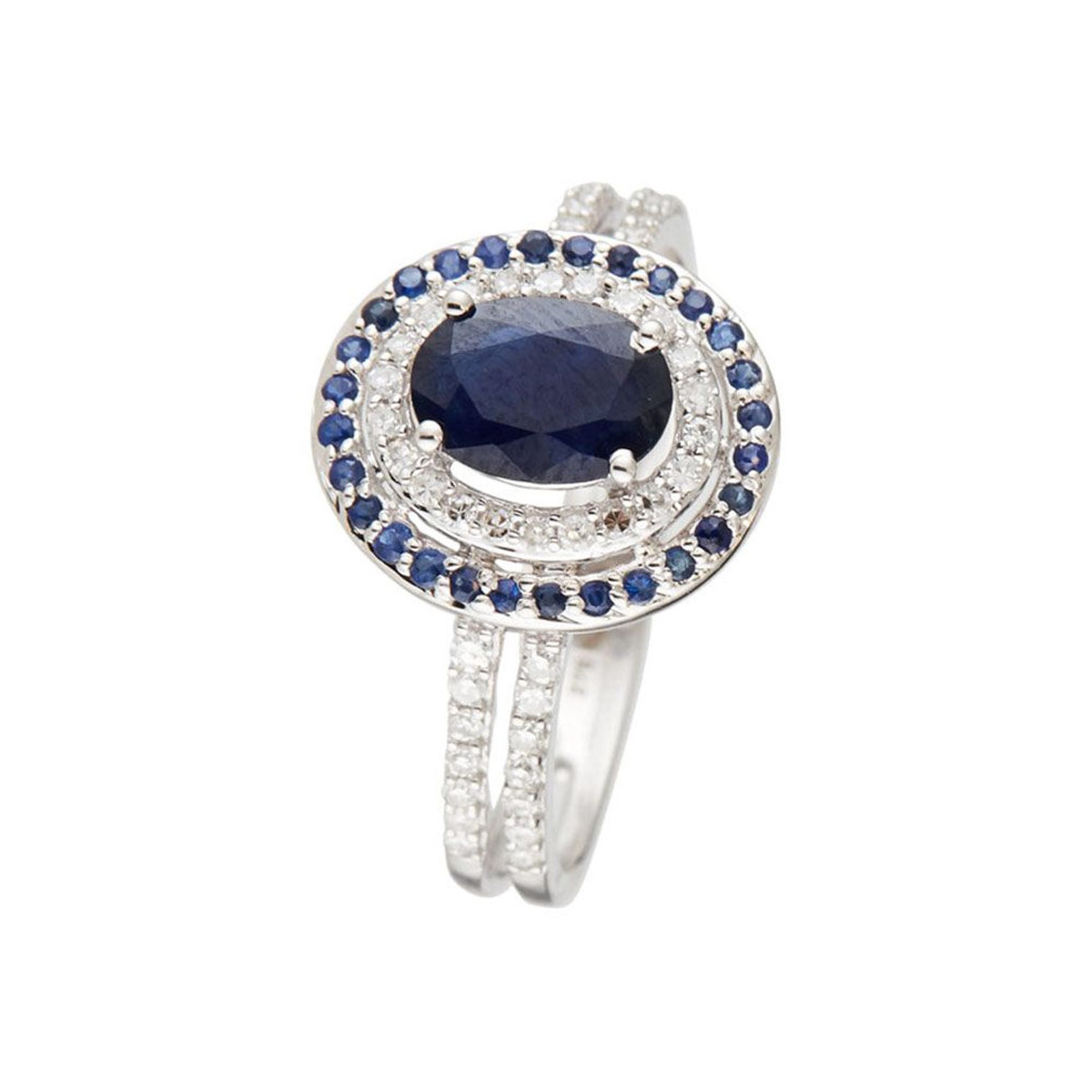 Bague "Le Saphir" Or blanc et Diamants Bague "Le Saphir" Or blanc et Diamants