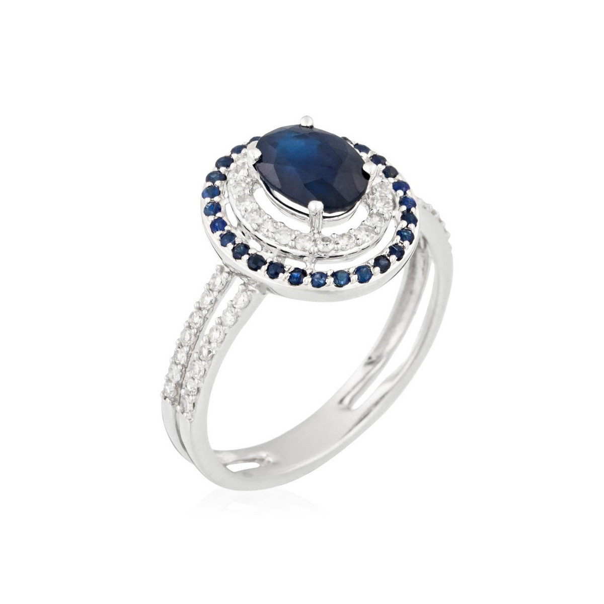 Bague "Le Saphir" Or blanc et Diamants Bague "Le Saphir" Or blanc et Diamants