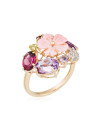 Bague "Jardin anglais" Or jaune et Diamants 17 multi-pierres fleurs