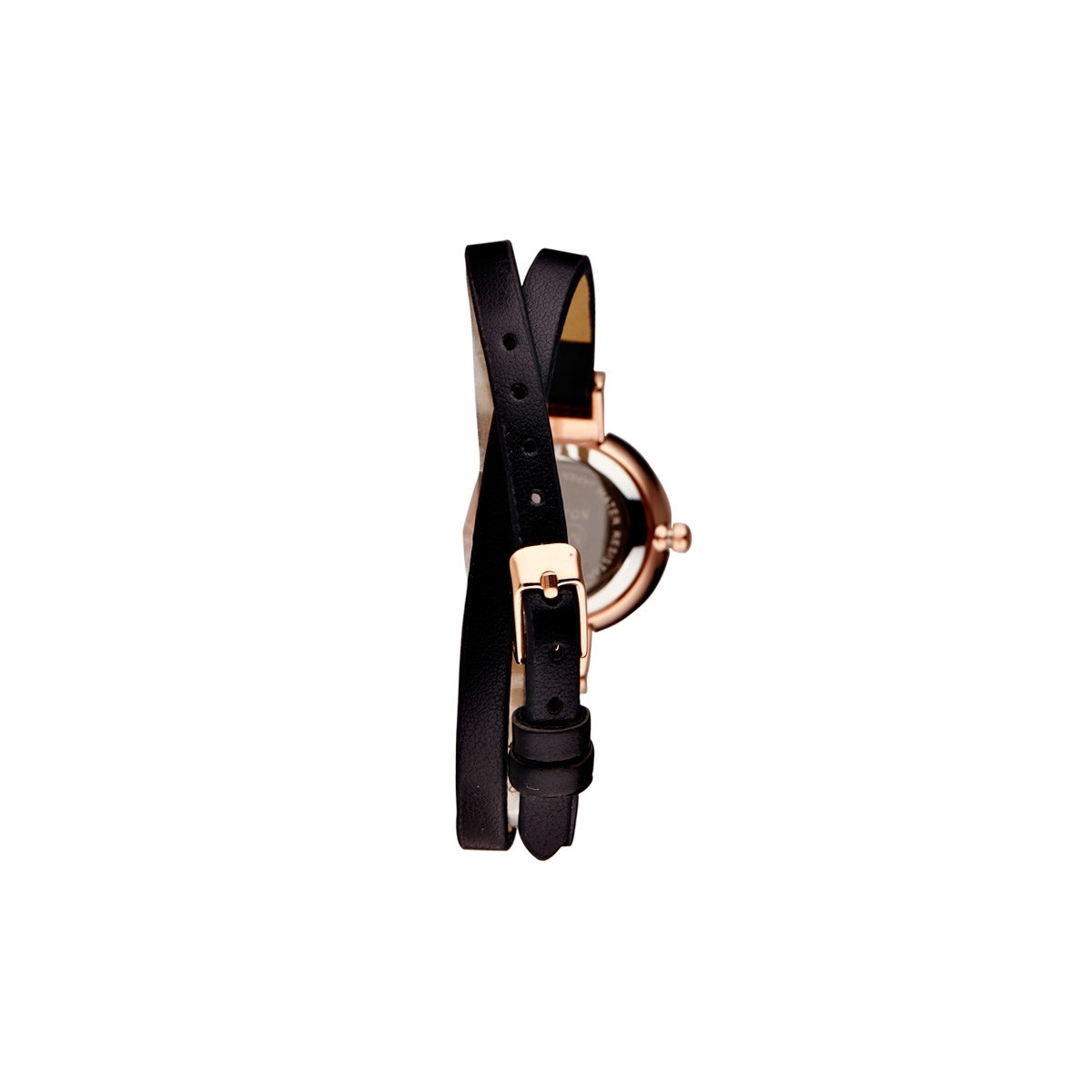 Muse - Montre Femme "Elysée" - boîtier rosé bracelet noir