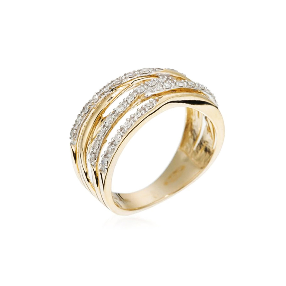 Bague "Entrelacs Eternel" Or jaune et Diamants