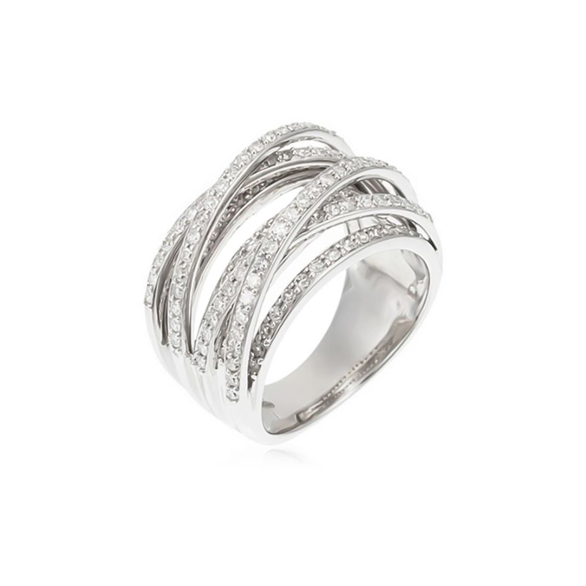 Bague "Entrelacs Candides" Or blanc et Diamants