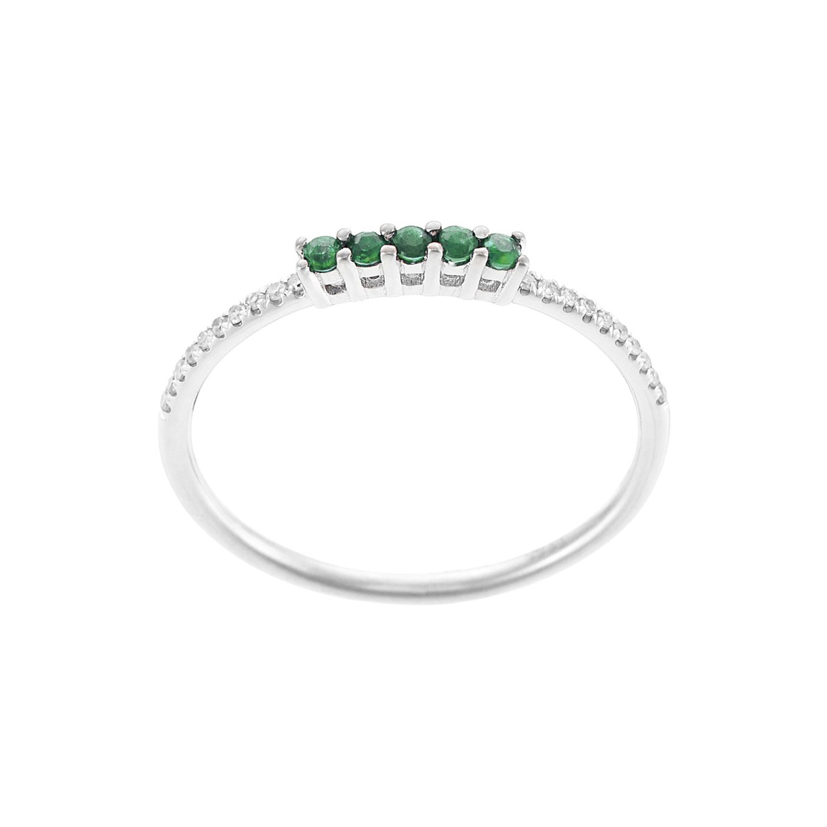 Bague "Emeraude" Or Blanc Diamants Bague "Emeraude" Or Blanc Diamants