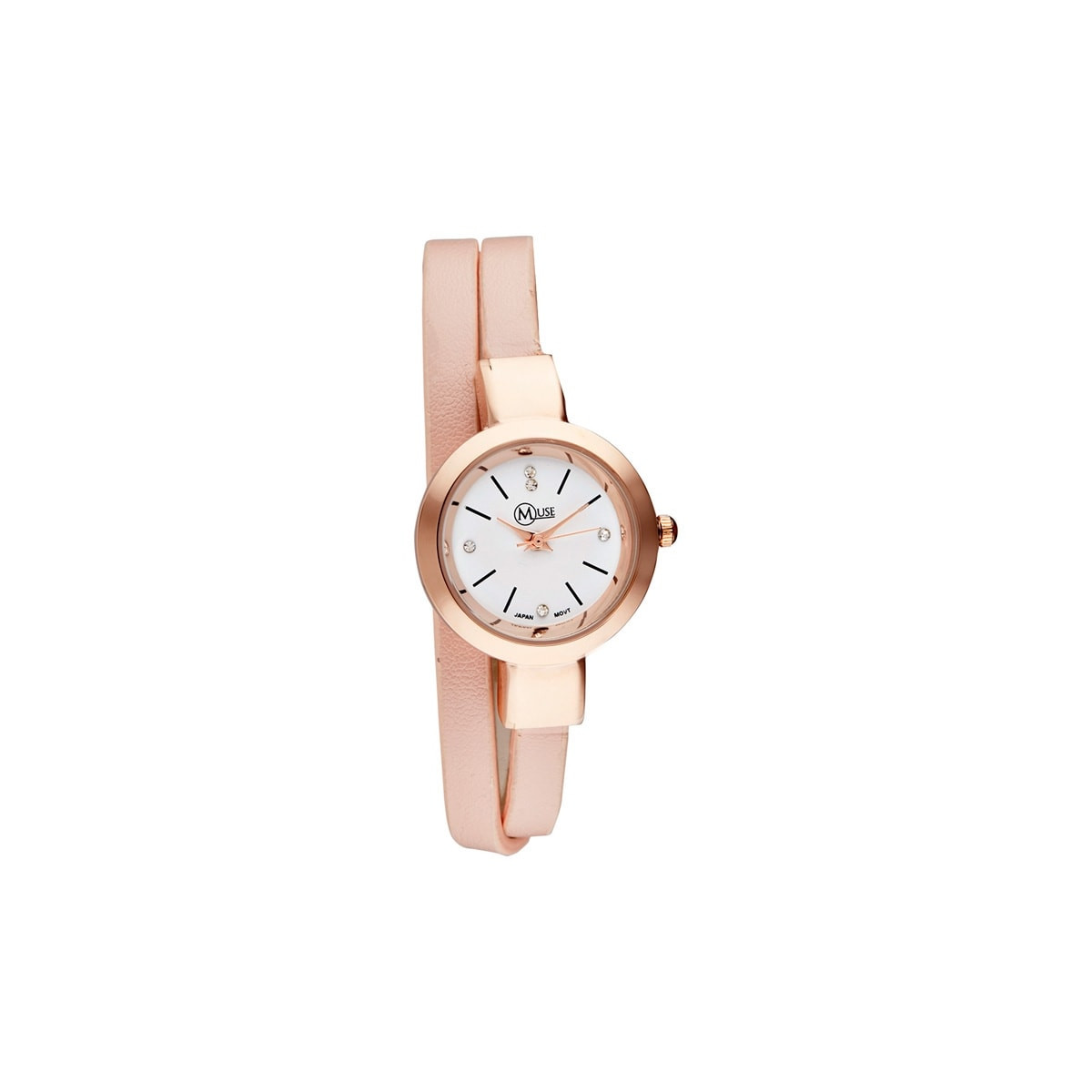 Muse - Montre Femme "Elysée" - boîtier rosé bracelet rose