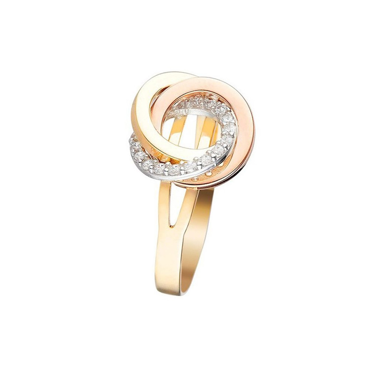 Bague "Éventail" Or tricolore