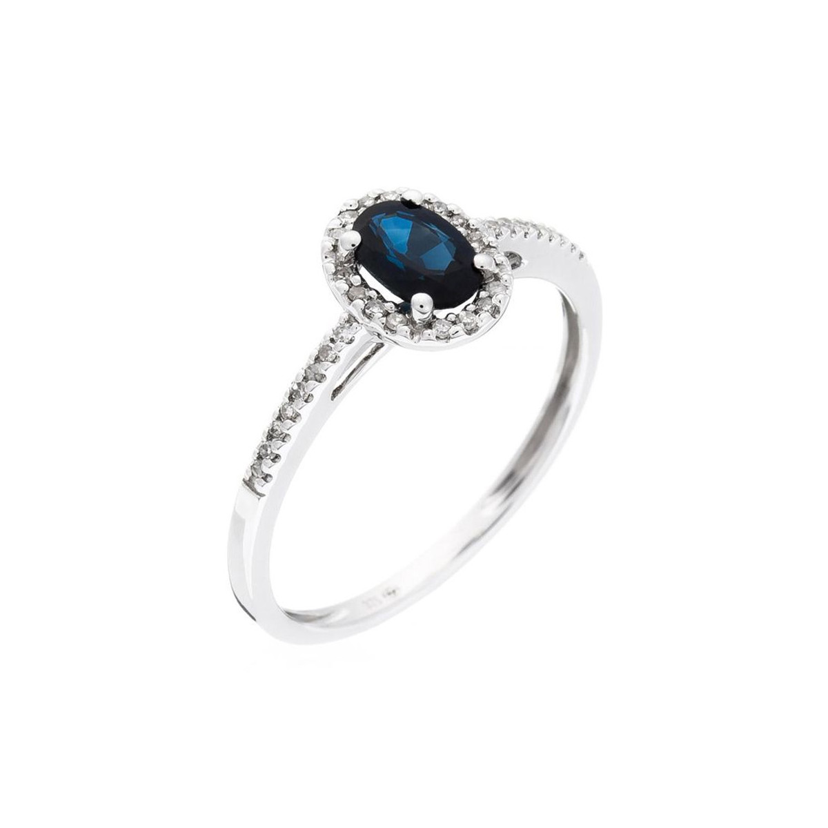 Bague "Courtoisie Saphir" Or blanc et Diamants Bague "Affection Divine" Or blanc et Saphir