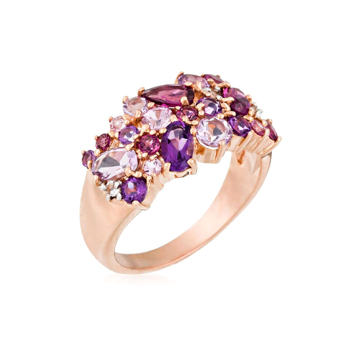 Bague "Cotton candy" Or rose et Diamants Bague "Créative" Or rose et Multipierres
