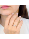Bague "Carré Topazien" Or blanc et Diamants