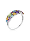 Bague "Bubble rainbow" Or blanc et Diamants