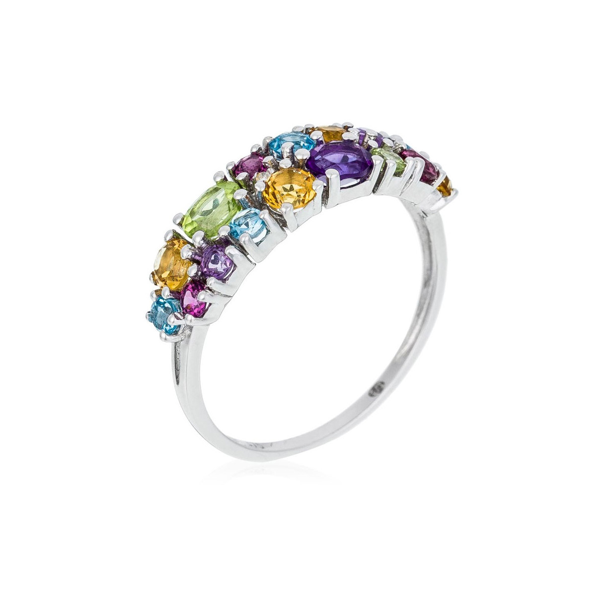 Bague "Bubble rainbow" Or blanc et Diamants