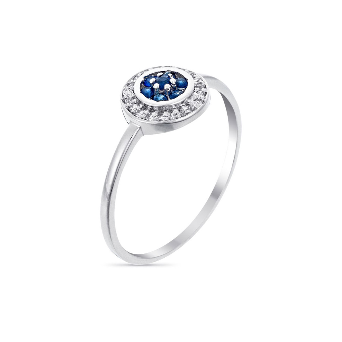 Bague "Bouclier Saphir" Or blanc et Diamants Bague "Bouclier Saphir" Or blanc et Diamants