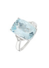 Bague "Blue Hill Topaze" Or blanc et Diamants