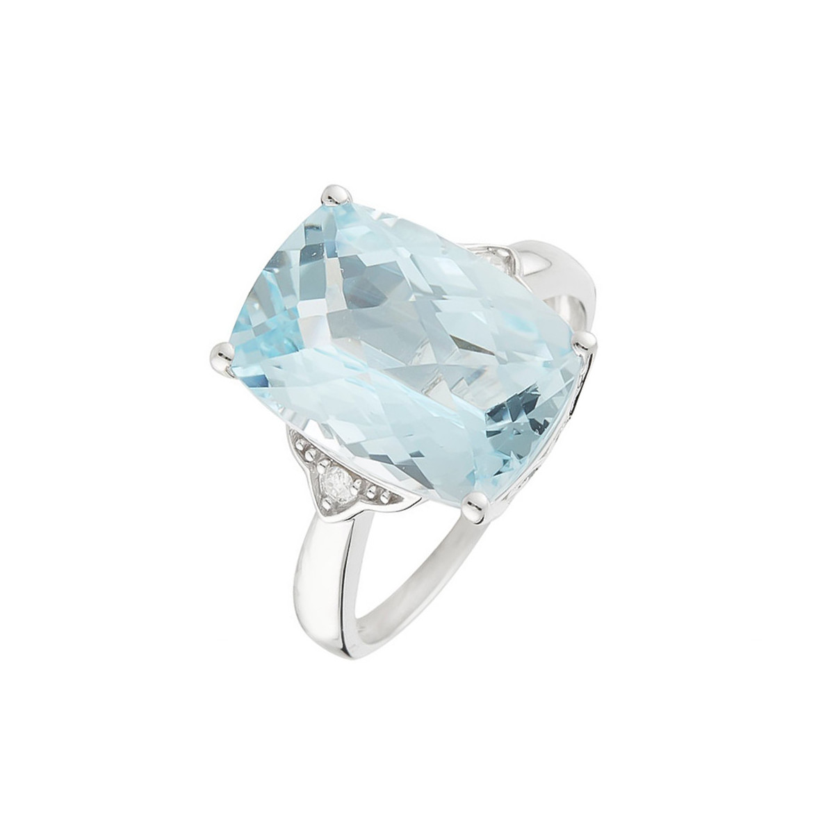 Bague "Blue Hill Topaze" Or blanc et Diamants