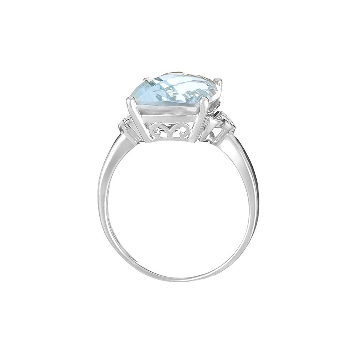 Bague "Blue Hill Topaze" Or blanc et Diamants