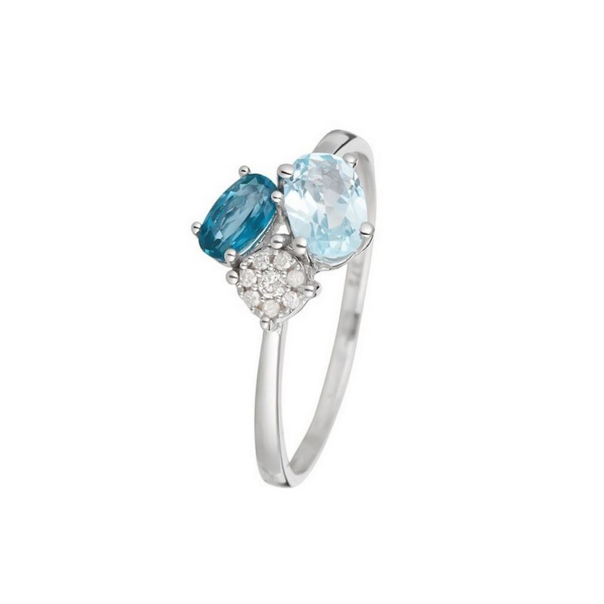 Bague "Barbara Topaze" Or blanc et Diamants Bague "Barbara Topaze" Or blanc et Diamants