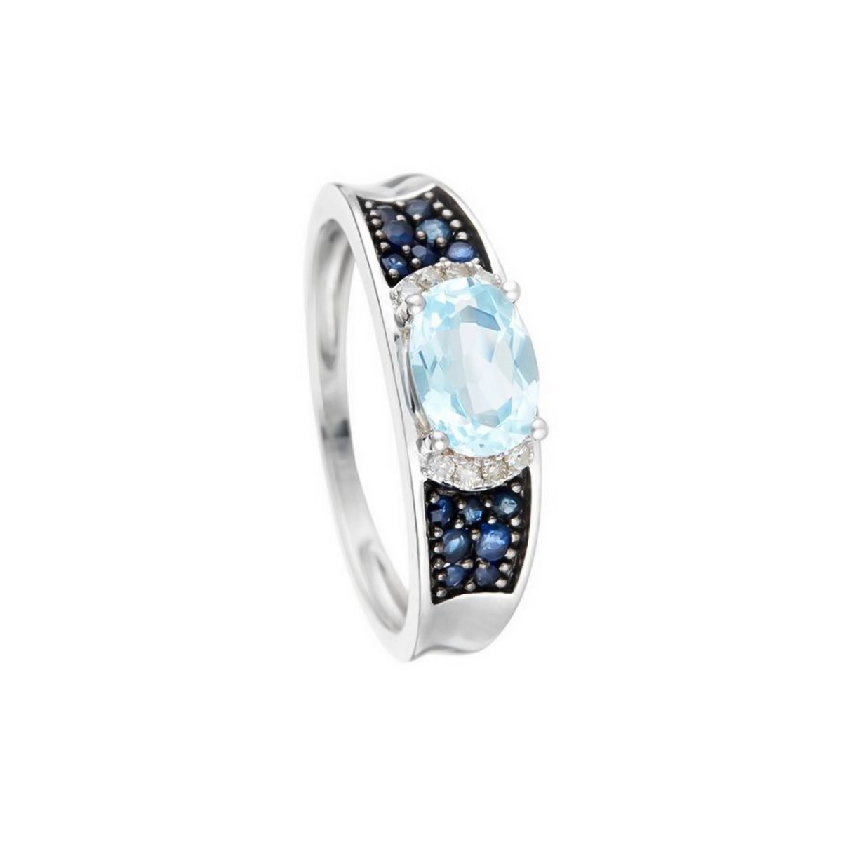 Bague " Géraldine" Or blanc et Multipierres