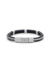 Bracelet ajustable cuir et acier "Zohir"